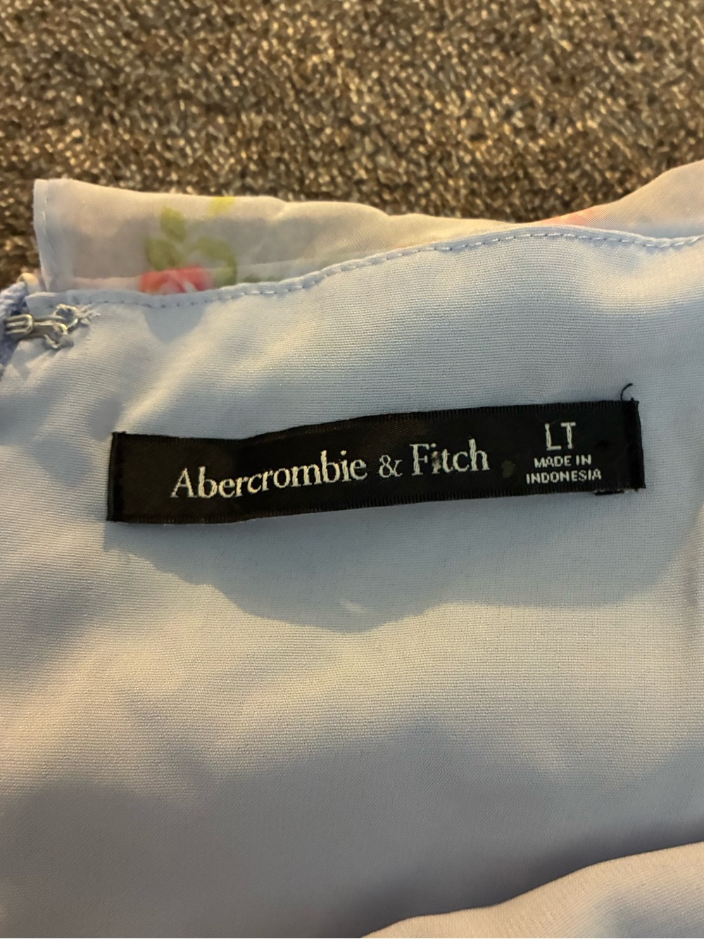 Abercrombie & Fitch Organza Strapless Floral Tiered Ruffle Dress Large Blue/Pink - Picture 2 of 9